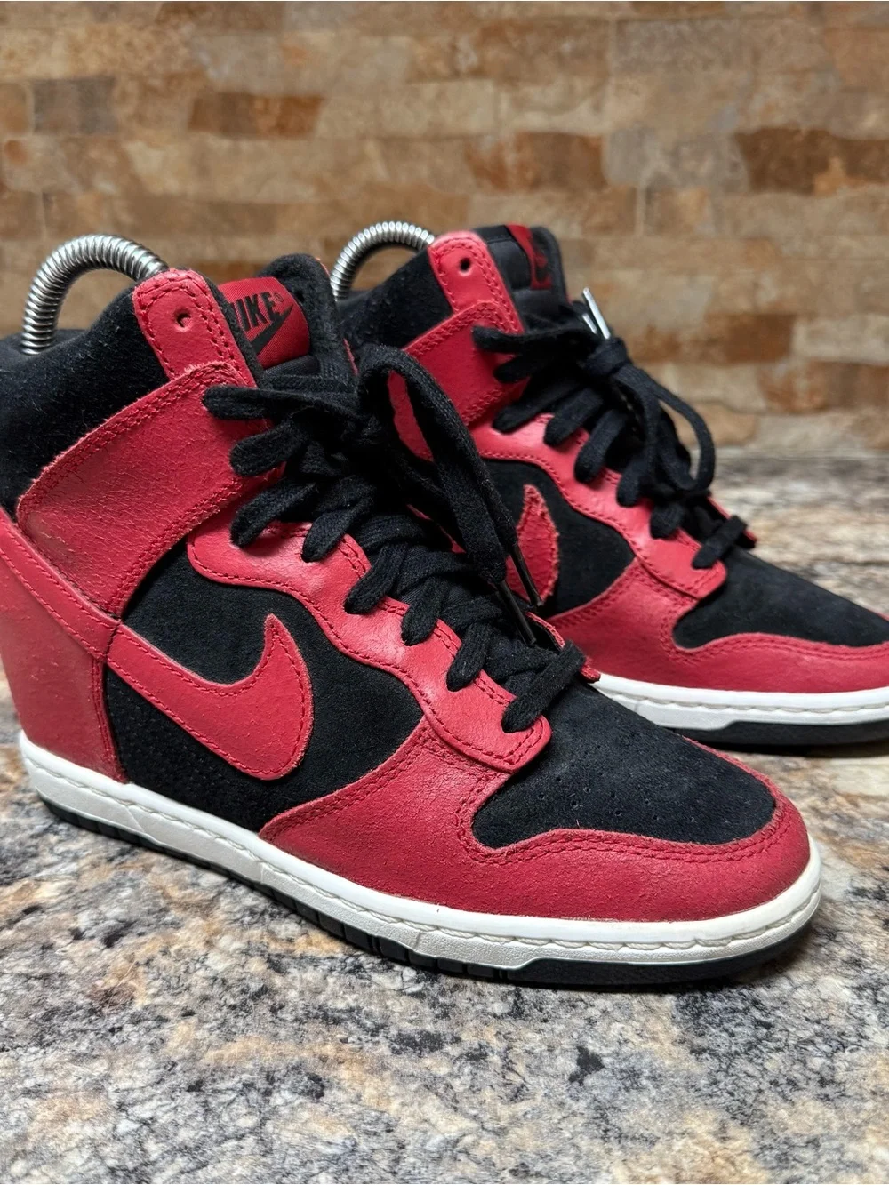 NIKE 2012 DUNK SKY HI “BRED” HIDDEN WEDGE 528899-016 Sz 6.5 AIR FORCE MAX